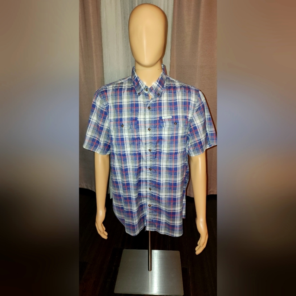 Field & Stream Lightweight Flannel Grey Plaid Shirt.